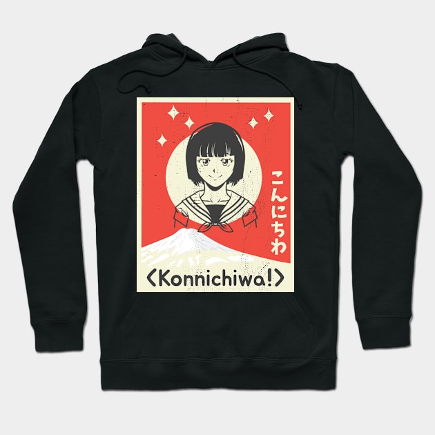 Konnichiwa Japan Art Girl Hoodie by susanne.haewss@googlemail.com